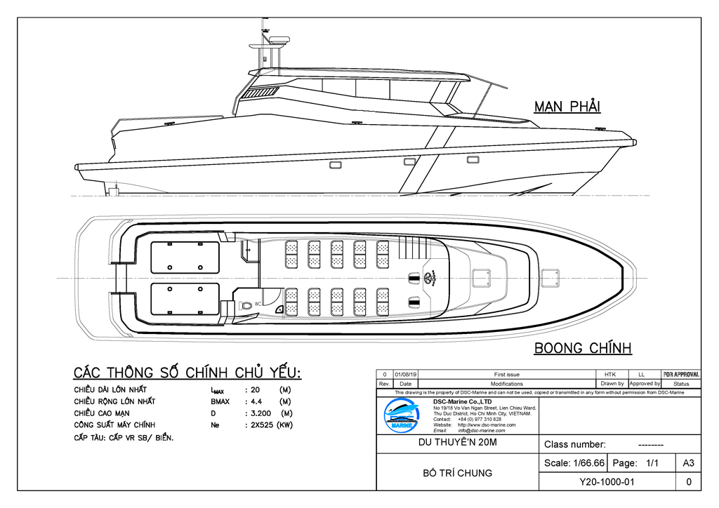 Y20-Yatch 20m, 20 pax.